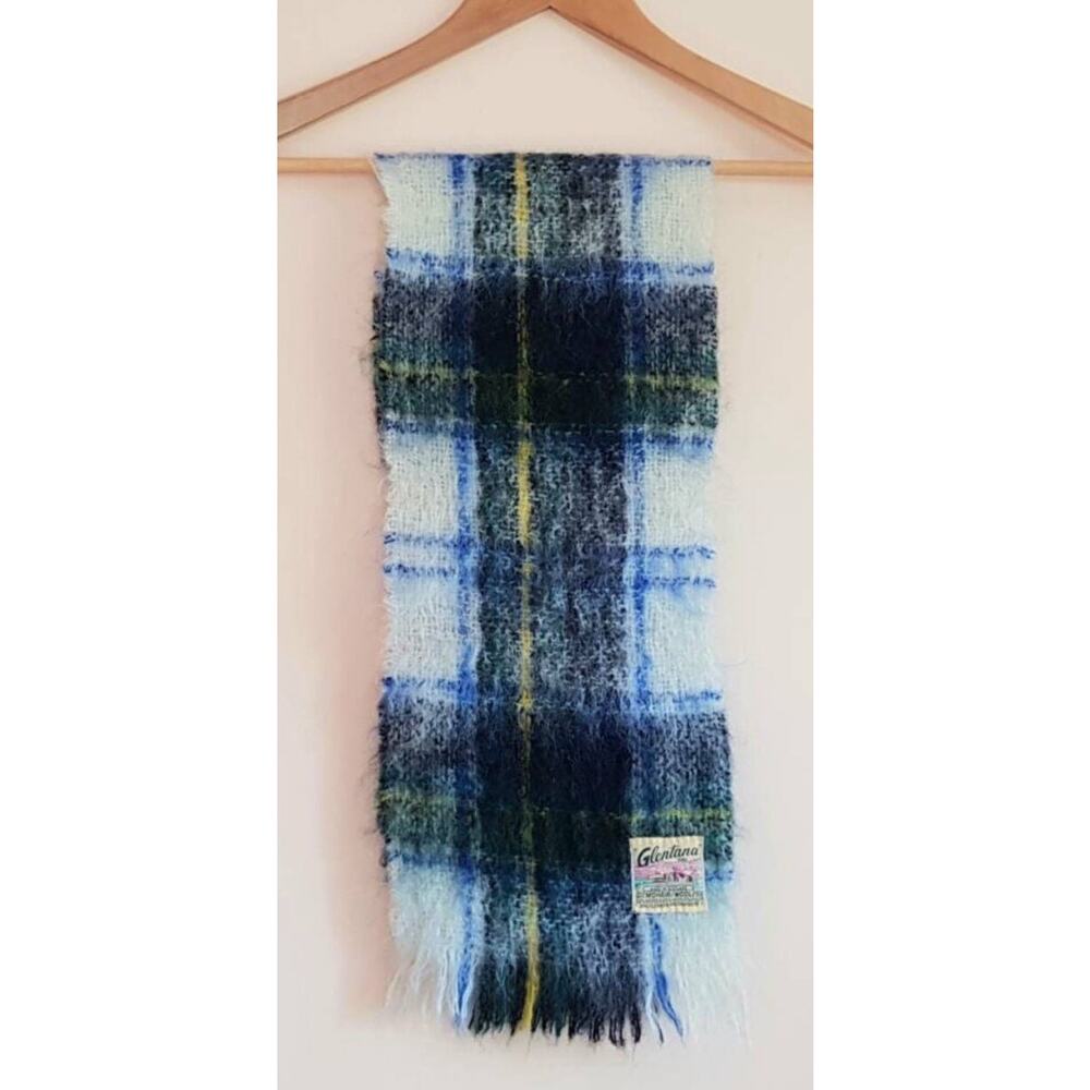 Vintage Glentana Scotland Mohair Wool Shawl Scarf 72x17 Fringe Gordon Tartan - Picture 2 of 7